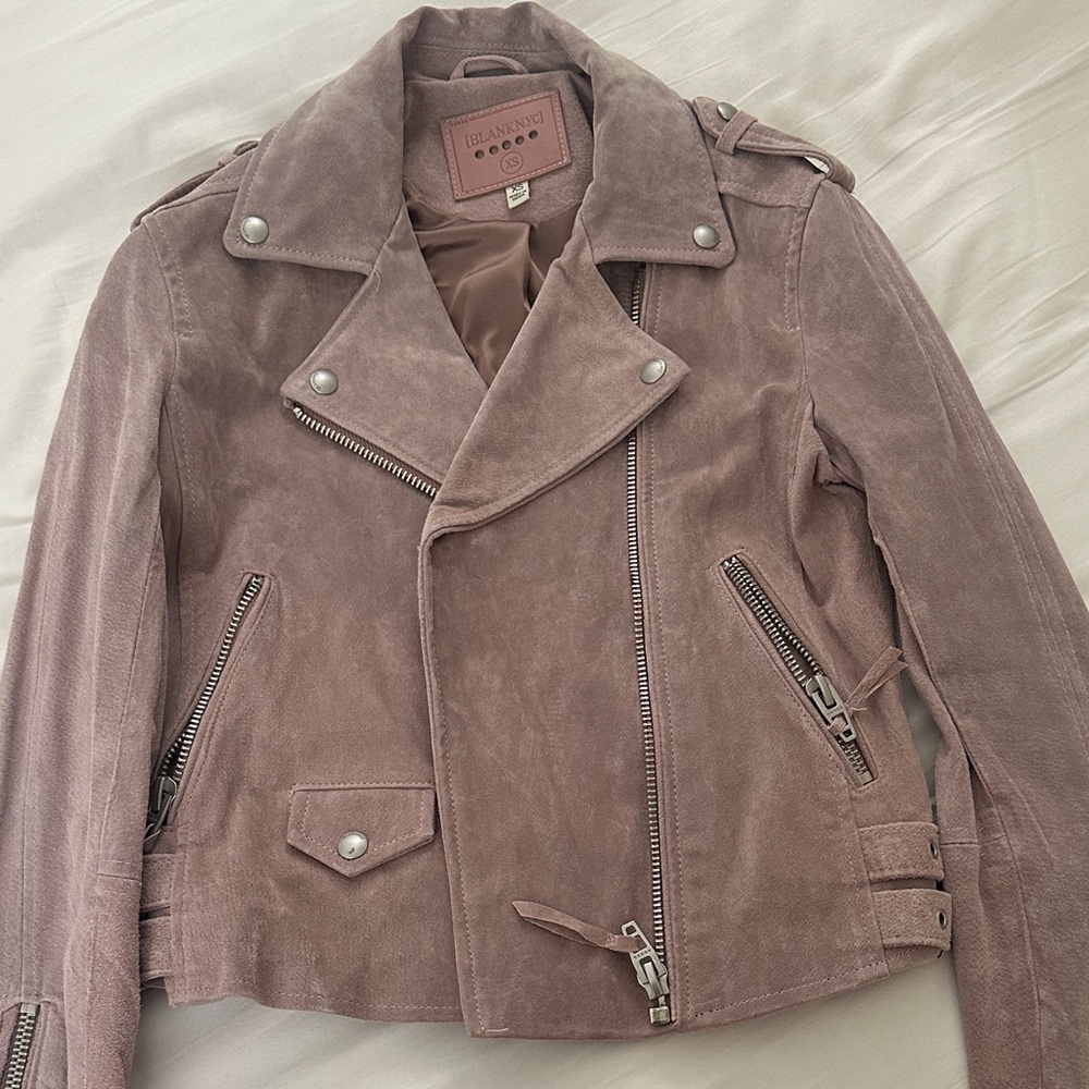 Blank NYC Women's Mauve Suede Biker Jacket XS